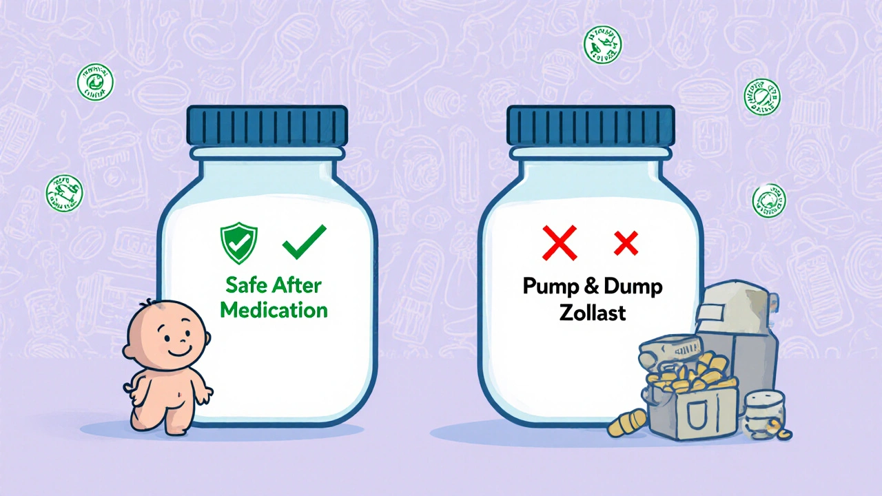 Two milk storage containers: one safe with a green checkmark, one discarded with a red X.