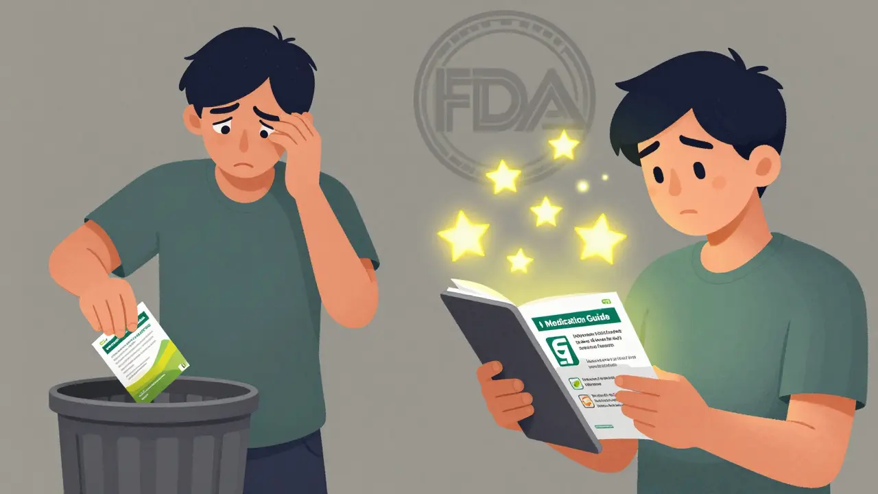 Person transitioning from discarding a safety guide to reading it digitally with helpful tips.