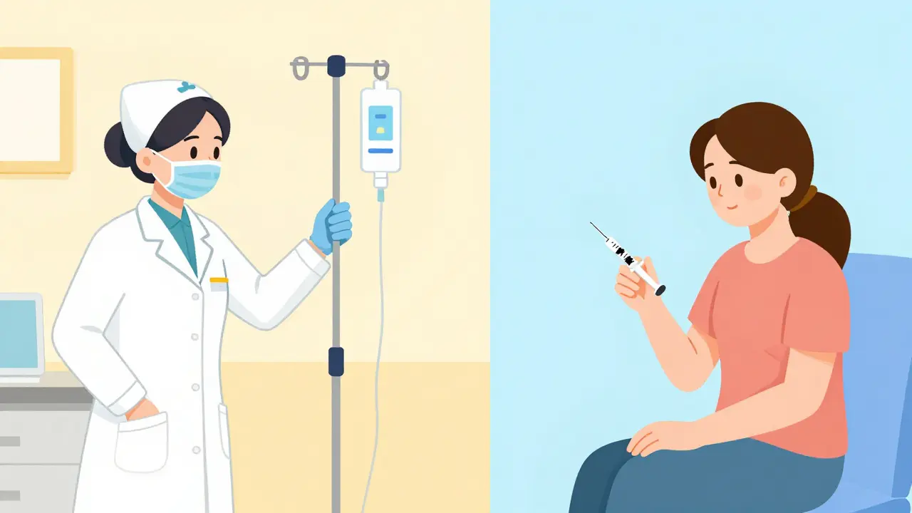 Contrasting IVIG clinic infusion and SCIG home injection treatments