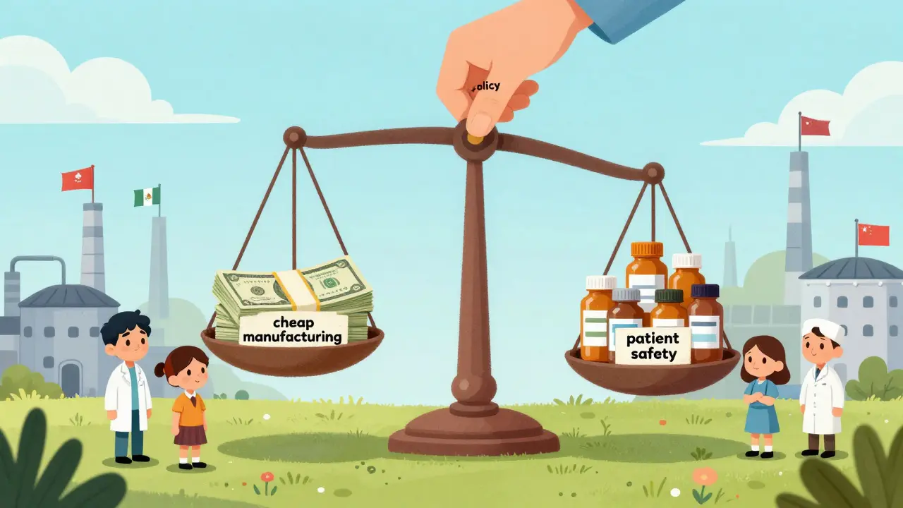 Scale balancing cheap manufacturing costs against patient safety, with microfactories and nearshoring hubs emerging as solutions.