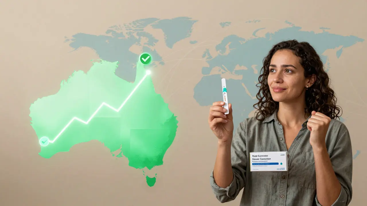 Illustration of global cervical cancer prevention progress and home self-testing.