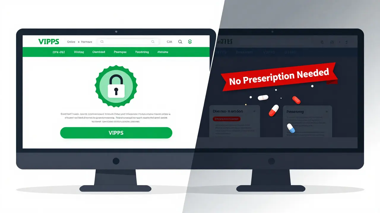 Comparison of safe accredited vs risky illegal pharmacy sites