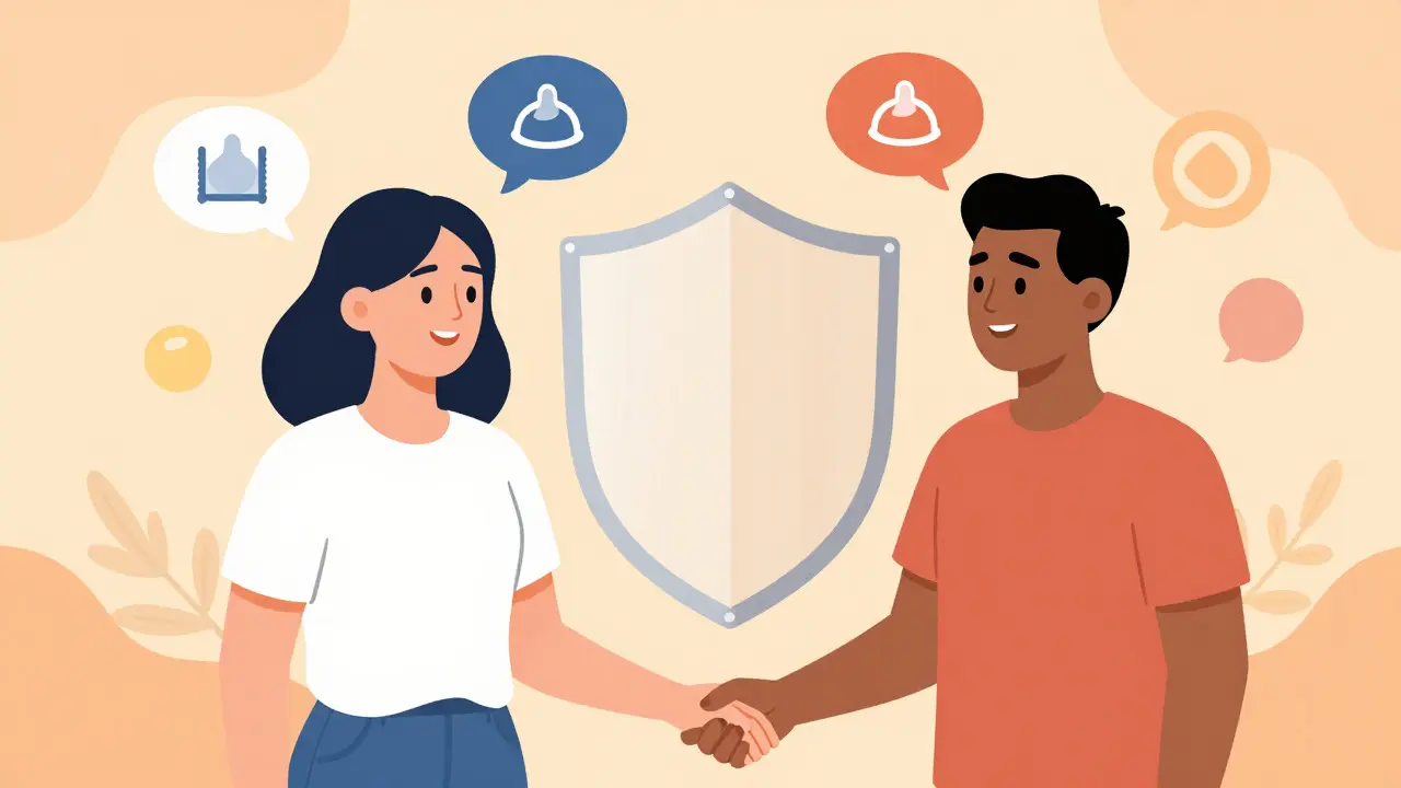 An empowering editorial image of a couple connected by trust and protection, highlighting how daily suppressive therapy and open communication reduce the risk of transmitting herpes simplex.